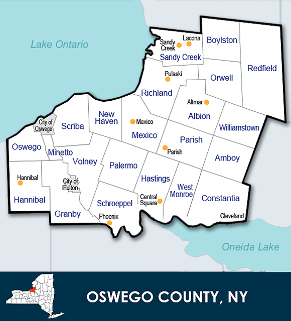 Local Info   Oswego County Town Map 